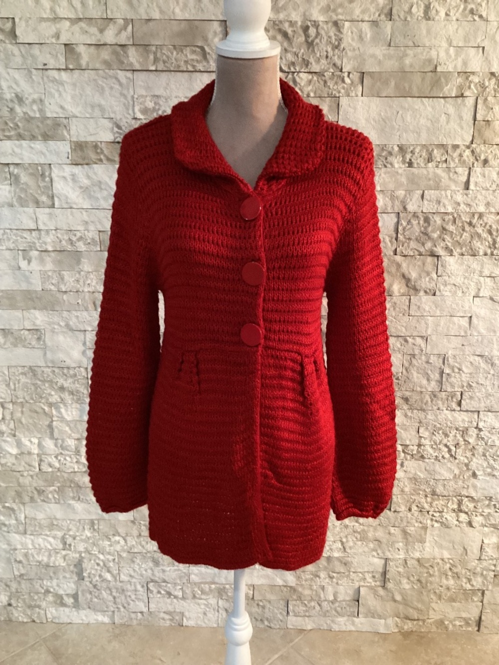 Vex Collection red cardigan sweater coat (NWT)